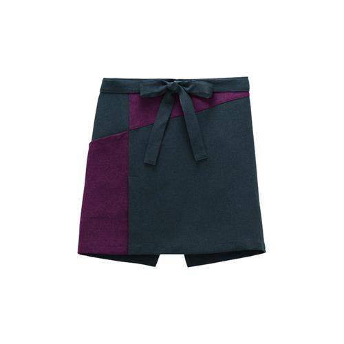 和ショートエプロンFK7200チャコール×レッドF