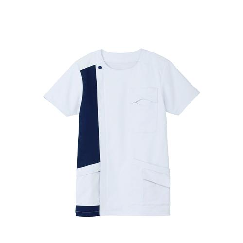 スクラブTB4503Uホワイト×ネイビーS