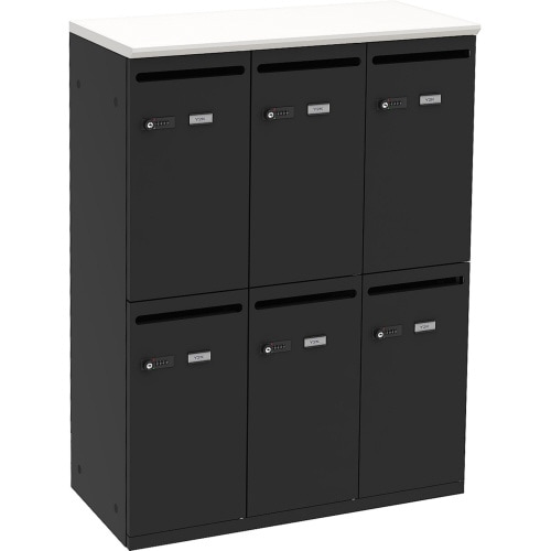 パーソナルロッカー6人用 ホワイト/ブラック