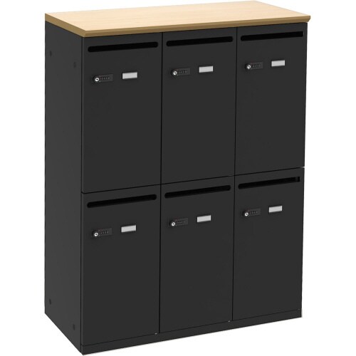 パーソナルロッカー6人用 ナチュラル/ブラック