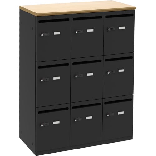 パーソナルロッカー9人用 ナチュラル/ブラック