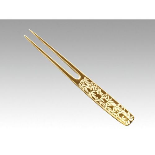 かんざしピックフォ−ク竹金メッキ6本 10セット