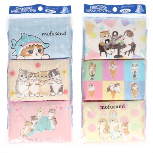 mofusandポケットティシュ9コパック×8