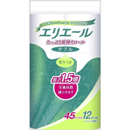 エリエールトイレット長持ち12RW45M 4個