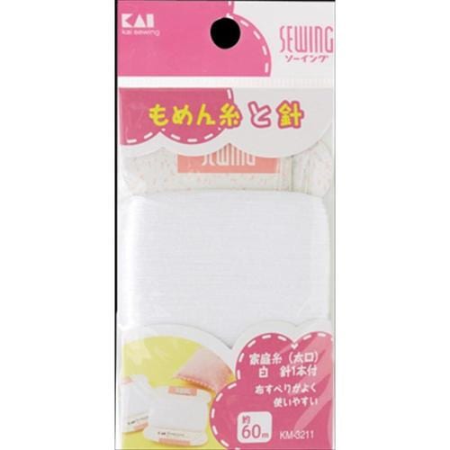 家庭糸(太口)白60m針1本付KM3211×12