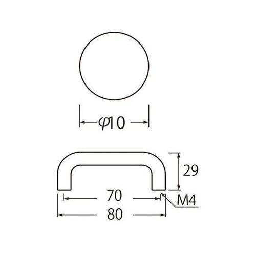 HB−59 10Φ丸棒ハンドル80ミリ金