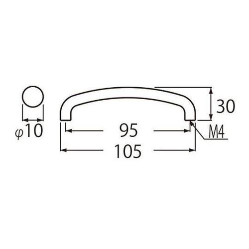 HB−71 D形丸棒ハンドル105ミリ