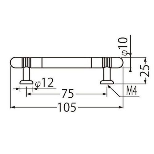 HC−15プリモハンドル105ミリ黒/金