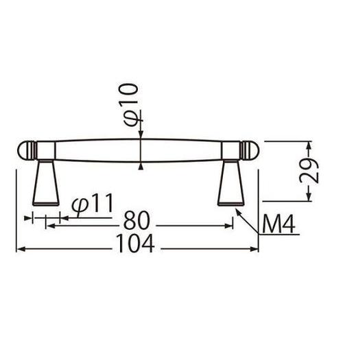 HB−62真鍮ロビンハンドルホワイト/金