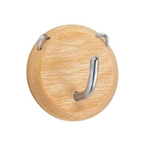 C−154 丸形フック34ミリ白木ウッド