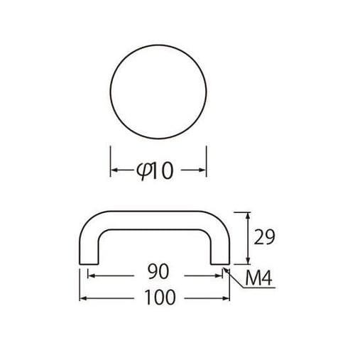 HB−59丸棒ハンドル100ミリ金