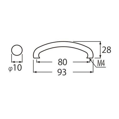 HB−70 C形丸棒ハンドル80ミリ