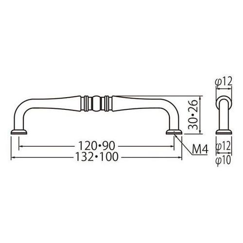 HB−82 ミラーハンドル120ミリ仙徳