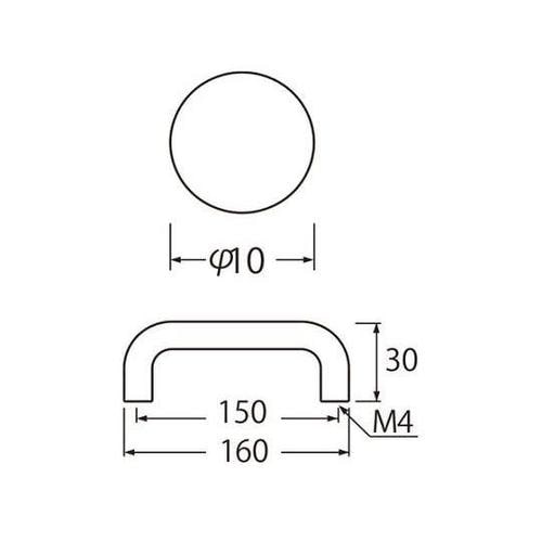 HB−59丸棒ハンドル160ミリ金