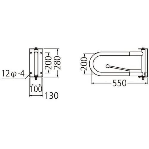 NO−855L可動式手摺左550アイボリ