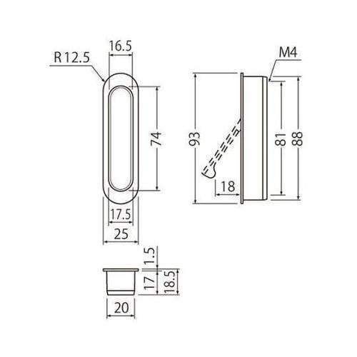 MZ−6 小判形堀込引手AB塗装