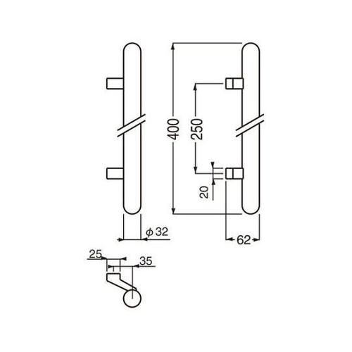NO301L L型カプセル取手400金