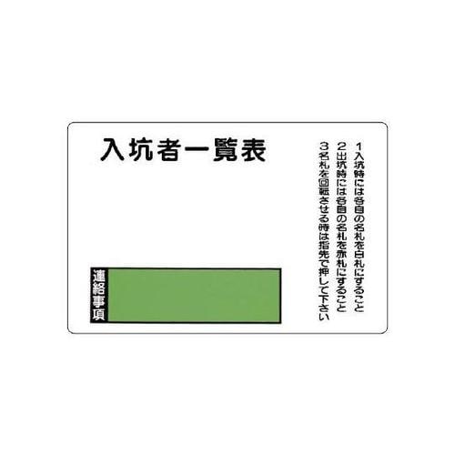 入坑者一覧表の板のみ 回転名札板 取付ビ