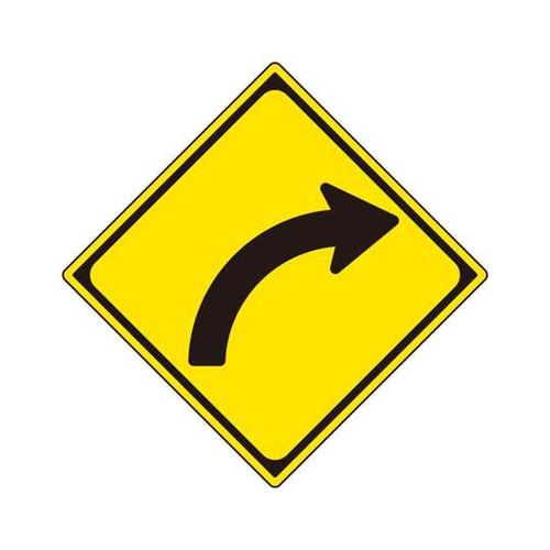 警戒標識(202) 右方屈曲あり 894