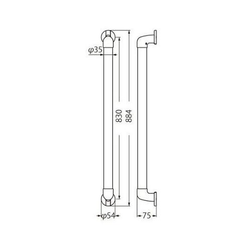 BR−545 丸棒手摺800ミリAG・M