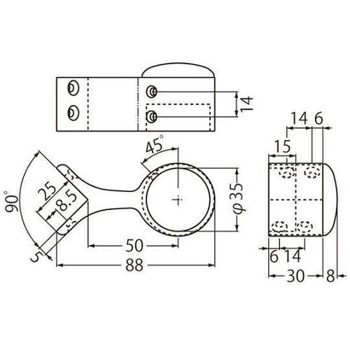 BR−85 異形ブラケット出隅止35径