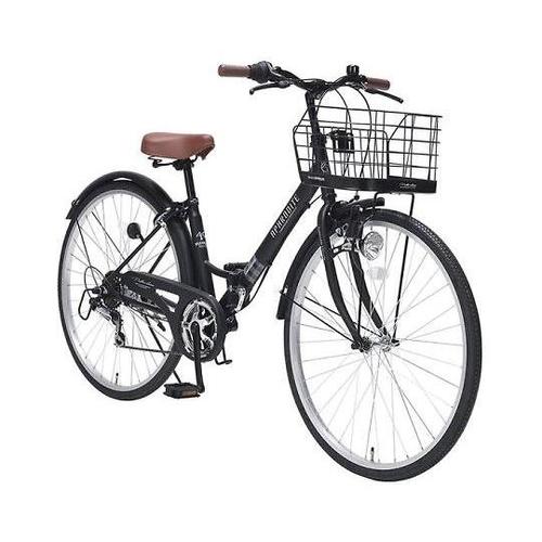 折り畳みシティサイクル 26インチ マットBK
