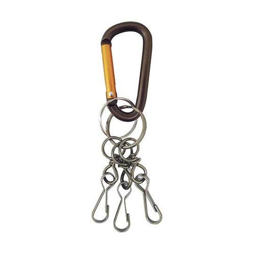 MC−65 キーホルダ付アルミカラビナ茶