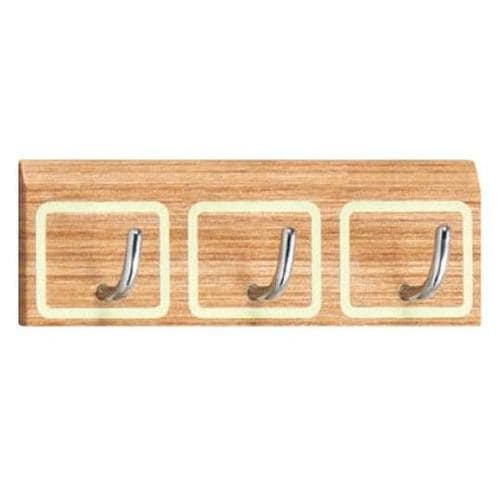 C−251角形フック蓄光3連白木ウッド