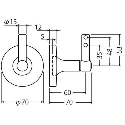 BR−2 甲丸ブラケット60ミリホワイト
