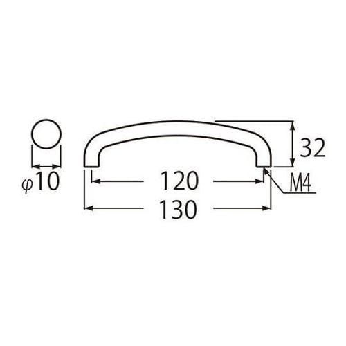 HB−71 D形丸棒ハンドル130ミリ