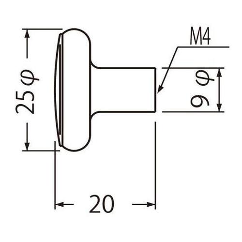 KZ−22 カスタムツマミ25ミリ金
