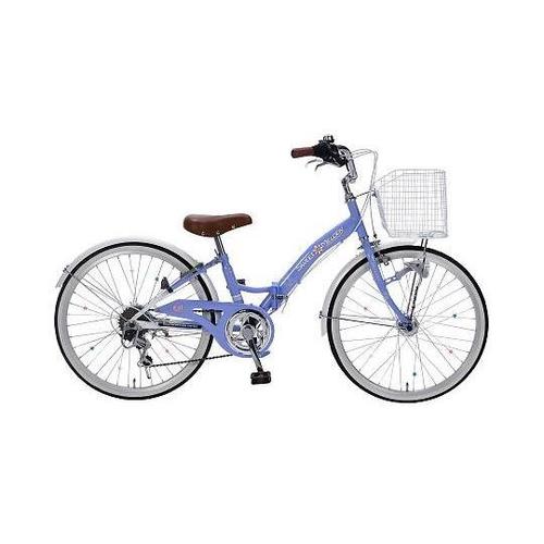 折りたたみ子供用自転車 22インチ ブルー 6段