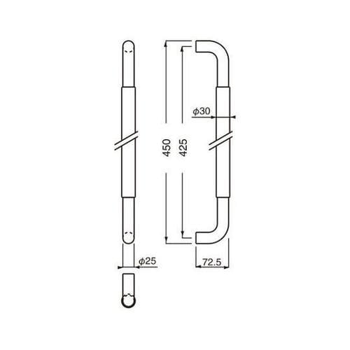 NO254G G型丸棒取手大金/黒ウッド