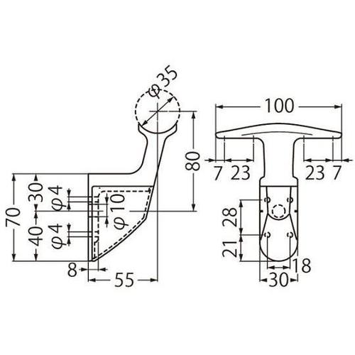 BR−191ブラケットL長受35径アンバ