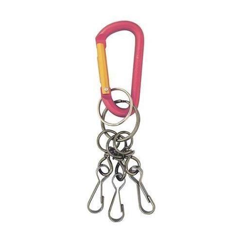 MC−63 キーホルダ付アルミカラビナ赤