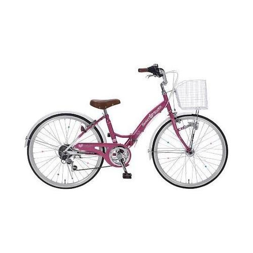 折りたたみ子供用自転車 24インチ ピンク 6段