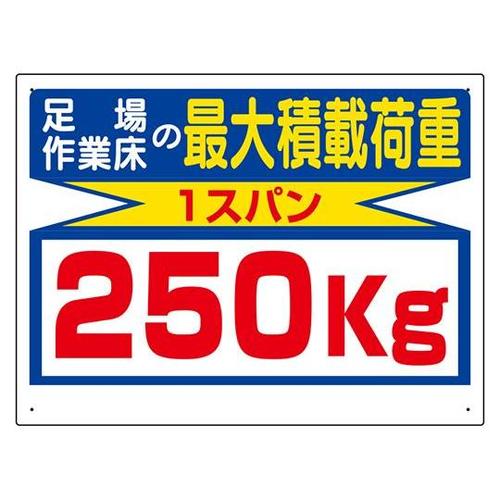 積載荷重標識 最大積載荷重250kg 3