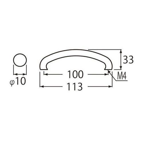 HB−70 C形丸棒ハンドル100ミリ