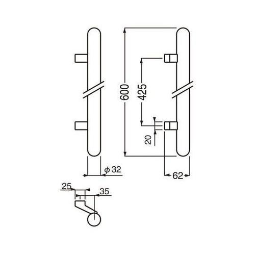 NO301L L型カプセル取手600金