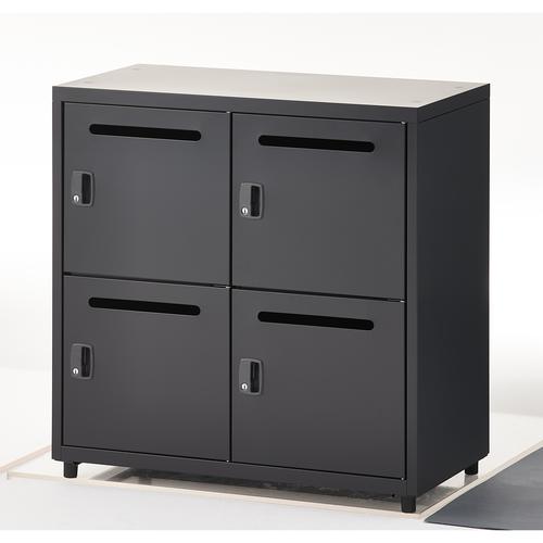 STストレージ2段4人用ロッカーBKシリンダー錠