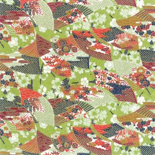 友禅和紙 半才判 季彩扇・若葉 4セット