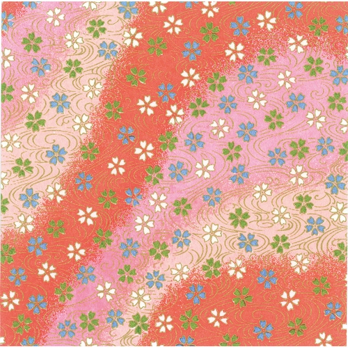 友禅和紙 半才判 水紋花・桃 4セット