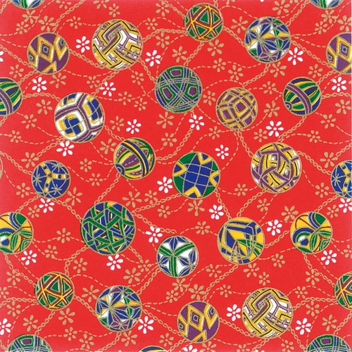 友禅和紙 半才判 手まり糸・紅 4セット