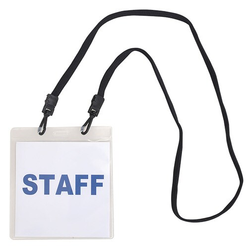 NEWフックストラップ名札2 ブラック 20セット