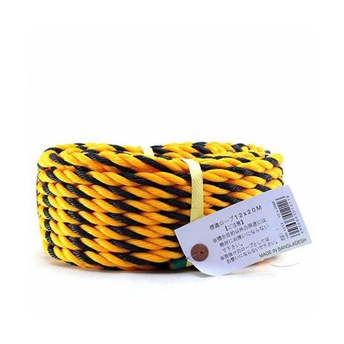 標識ロープ 黒/黄 20m×太さ12mm