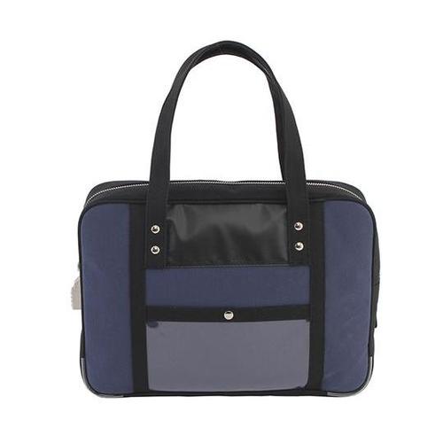 帆布メール用ボストン(M)スリム 紺 錠