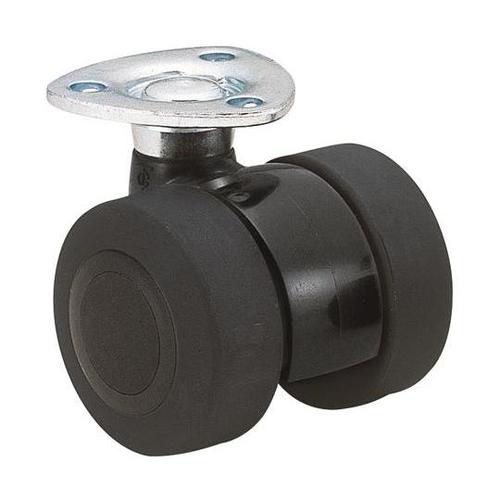 双輪キャスター φ40 自在 プレート式