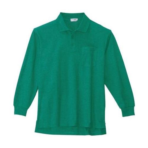 長袖ポロシャツ エメラルドグリーン M