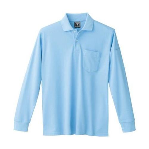 カノコ長袖ポロシャツ サックス M 60