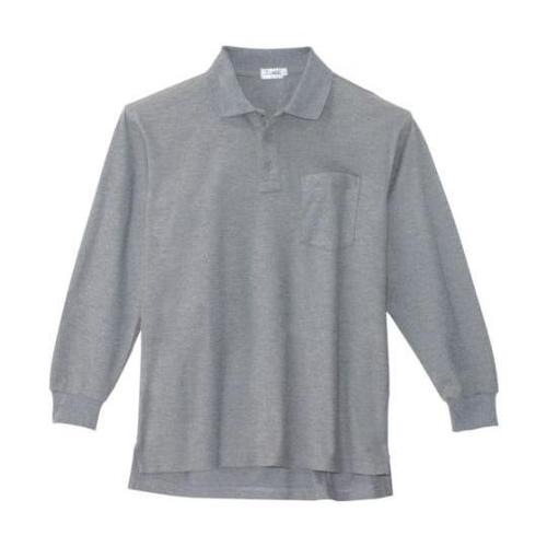 長袖ポロシャツ 杢グレー 4L 6175